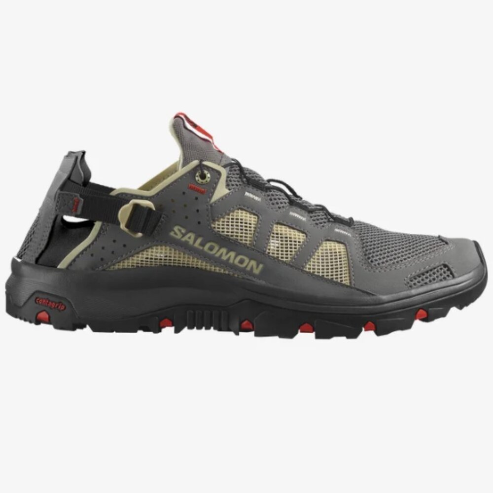 NEW Salomon TECHAMPHIBIAN 5 Men's Water Shoes Size 9.5 Pewter/Moth/Fiery Red - Picture 4 of 15